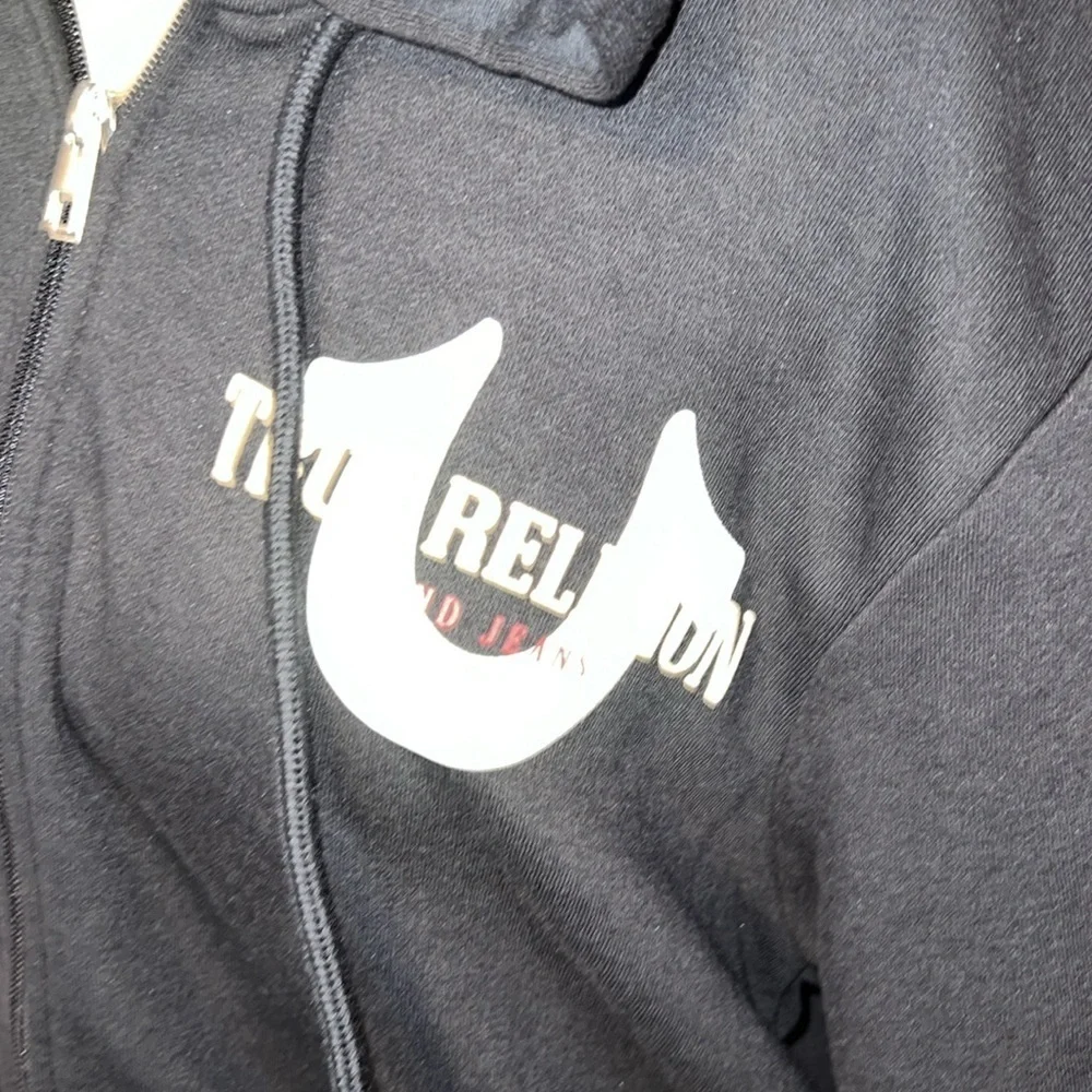 NWT True Religion Horseshoe Logo Zipper Hoodie Jacket Men’s Black M